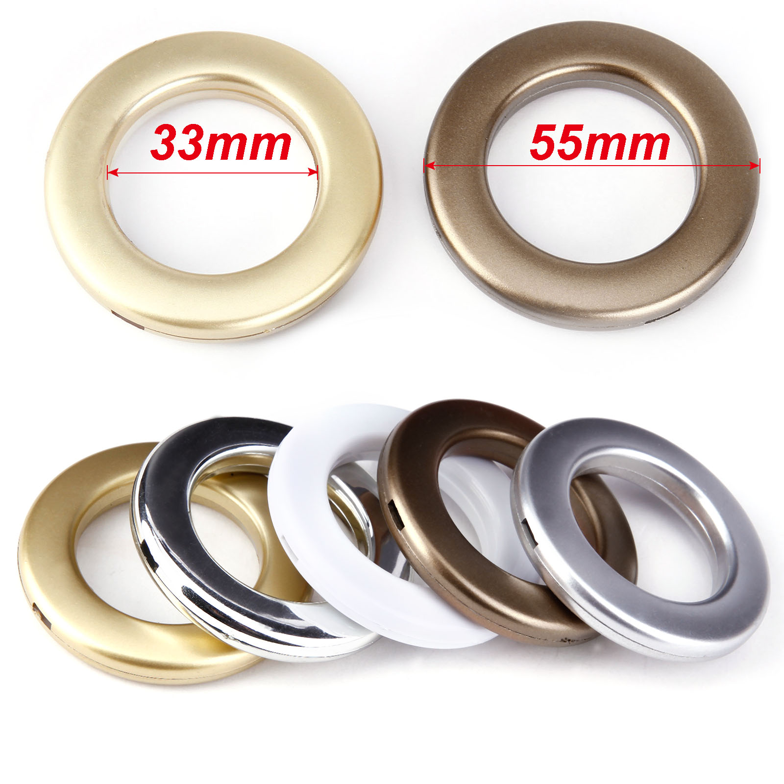 20PCS Round Plastic Ring for Eyelet Curtain Circle Slide Rings White 