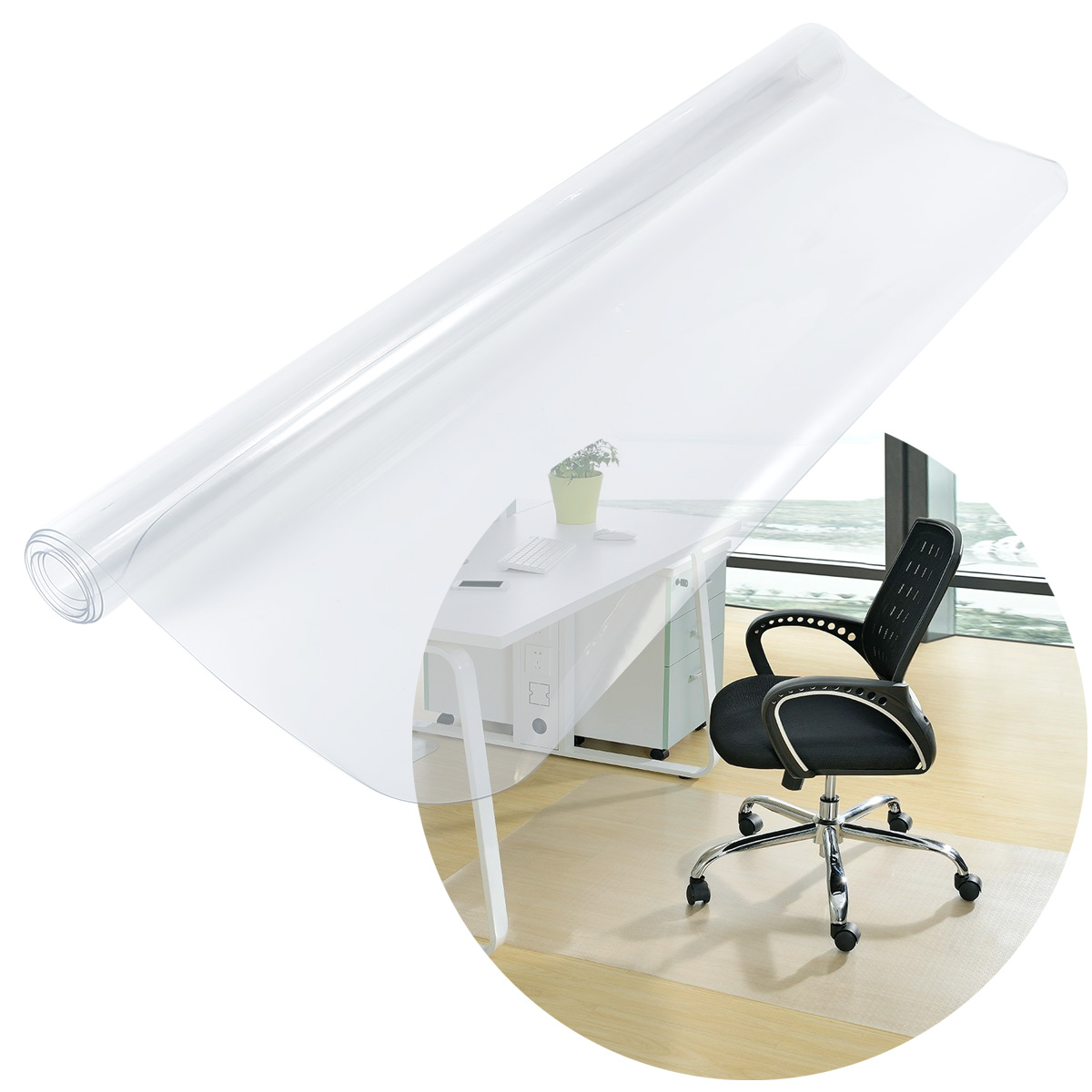 1 2 Meter Clear Non Slip Office Chair Desk Mat Floor Carpet