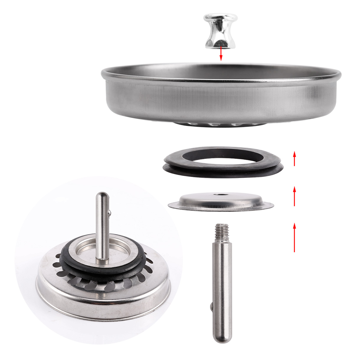 Details About High Quality Kitchen Sink Strainer Waste Plug 80mm Diameter Uk