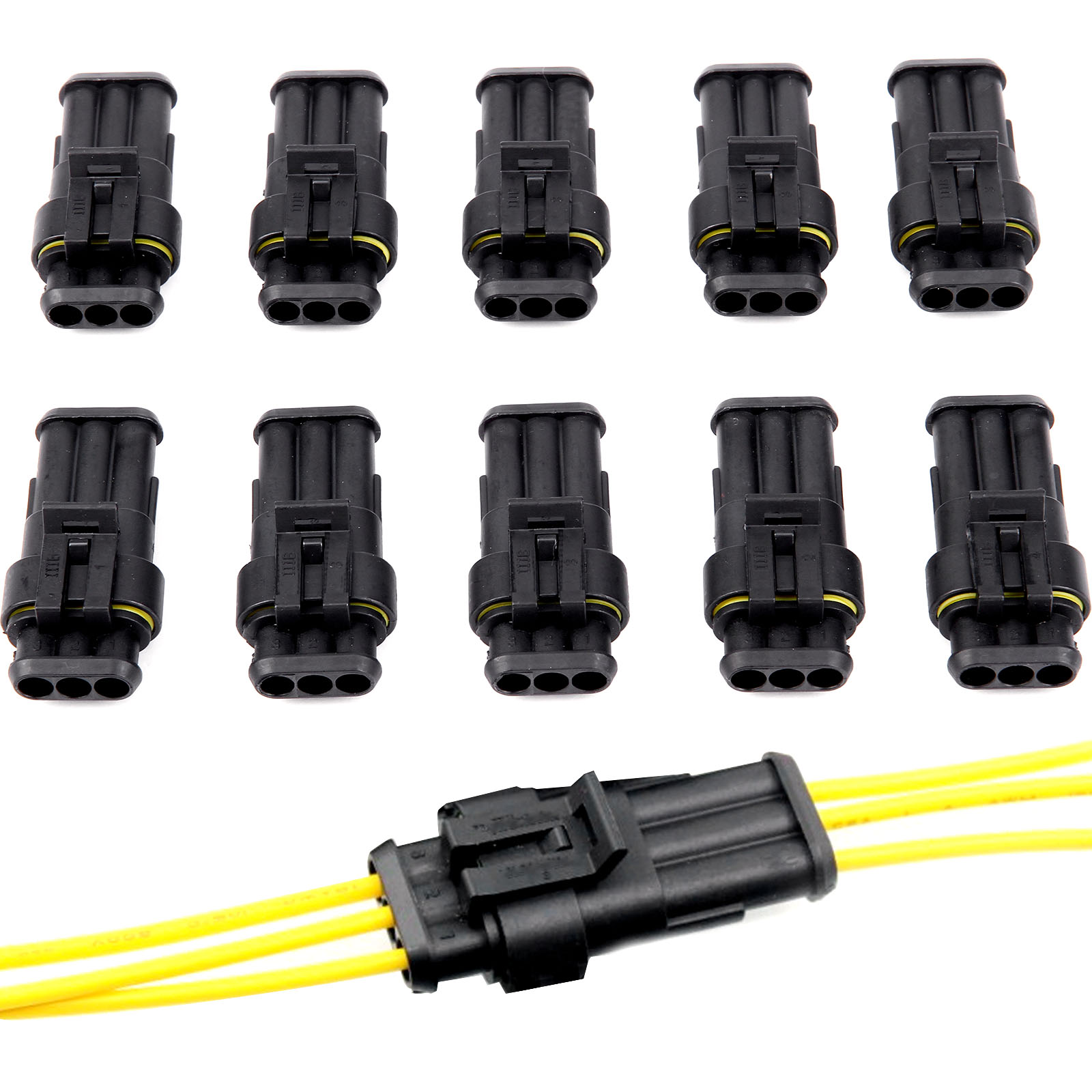 10 Kit 2//3//4 Pin Forma Super Sello Coche Conector de Cable Impermeable Eléctrico Plug UK
